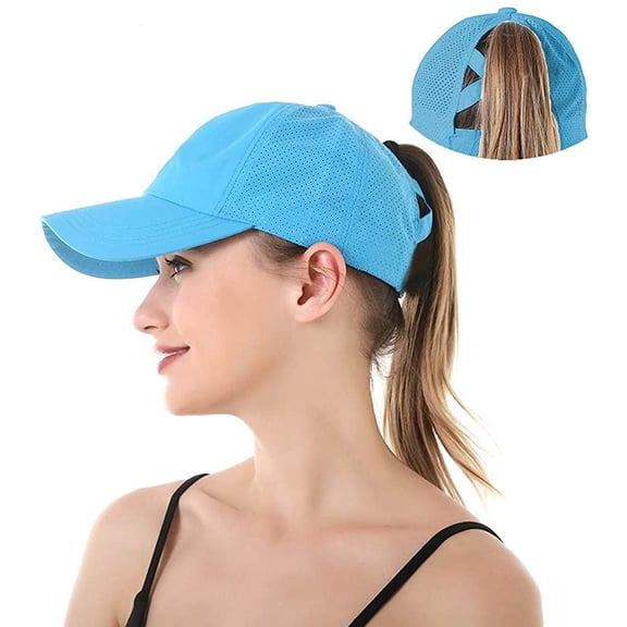 GegeenDomogPonytail Baseball Cap for Women Mesh Quick Dry Baseball Hat with Ponytail Hole