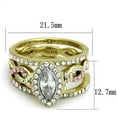 thumbnail image 2 of Women's Stainless Steel Two Tone IP Gold 6.45(g) CZ Clear Ring Set, 2 of 4