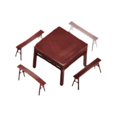 thumbnail image 2 of Juego de sillas de escritorio para casa de muñecas, mini taburetes y mesa para decoración navideña de casas de muñecas. Pintado, 2 of 9