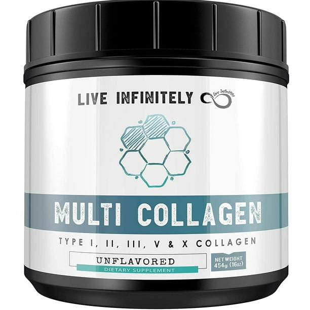 Live Infinitely Multi Collagen Peptides Protein Powder Type I, II, III
