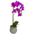 thumbnail image 6 of Northlight Real Touch™️ Purple Artificial Orchid Plant with a Gray Stone Pot - 14", 6 of 8