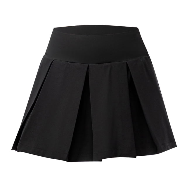 B91xZ Jupes pour Femmes Longueur Genou Décontractée Jupe Midi Évasée Extensible, Noir X-S