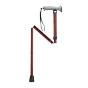 Drive Medical Adjustable Lightweight Folding Cane with Gel Hand Grip, Red Crackle