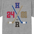 thumbnail image 2 of Hockey Crossed Sticks Adult Athletic Heather Crew Neck Short Sleeve T-shirt - XS, 2 of 7