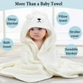 thumbnail image 2 of Hooded Baby Towel,2x Soft Bath Towel for Baby, Newborn,Infant - Ultra Absorbent,Natural Baby Stuff Towel, Coral Velvet Coral Fleece Bath Towel for Boys Girls 31.5 X 31.5'', 2 of 13