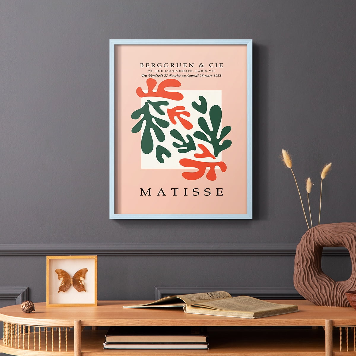 Matisse CDLXIX in Blue Solid Wood Framed Print No Nail Hanging