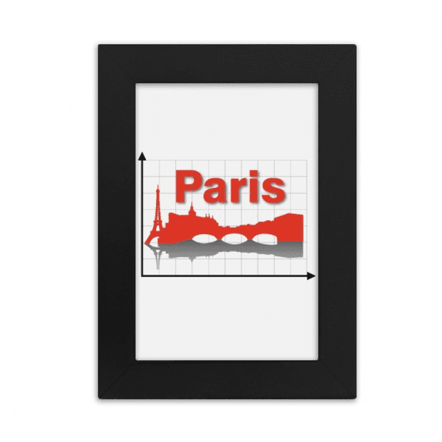 Paris City Outline Coordinate Axis Desktop Photo Frame Picture Display Art Painting Exhibit