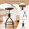 thumbnail image 5 of Zimtown Industrial Bar Table and Chairs Set for 4~6, 83.8" Pub Set for 4 Padded Bar Stools Swivel Dining Table Set for 4, Brown, 5 of 8