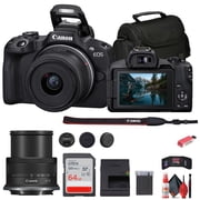 Canon EOS R50 Mirrorless Camera 24.2MP + 18-45mm Lens Bundle 64GB Kit Black (International Model)
