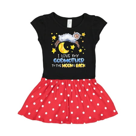 

Inktastic I Love my Godmother to the Moon and Back Cute Sheep Gift Toddler Girl Dress