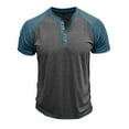 thumbnail image 4 of Kaemgyyd Men's Henley Shirts Lightweight Short Sleeve Casual Basic Tee Comfort Fashion Color Block Button Muscle T-Shirt, 4 of 7