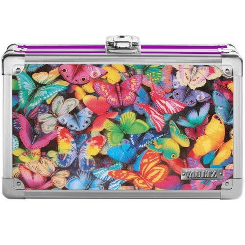 Vaultz 3D Lenticular Locking Pencil Box, 8.25' x 5.5' x 2.5', Butterflies