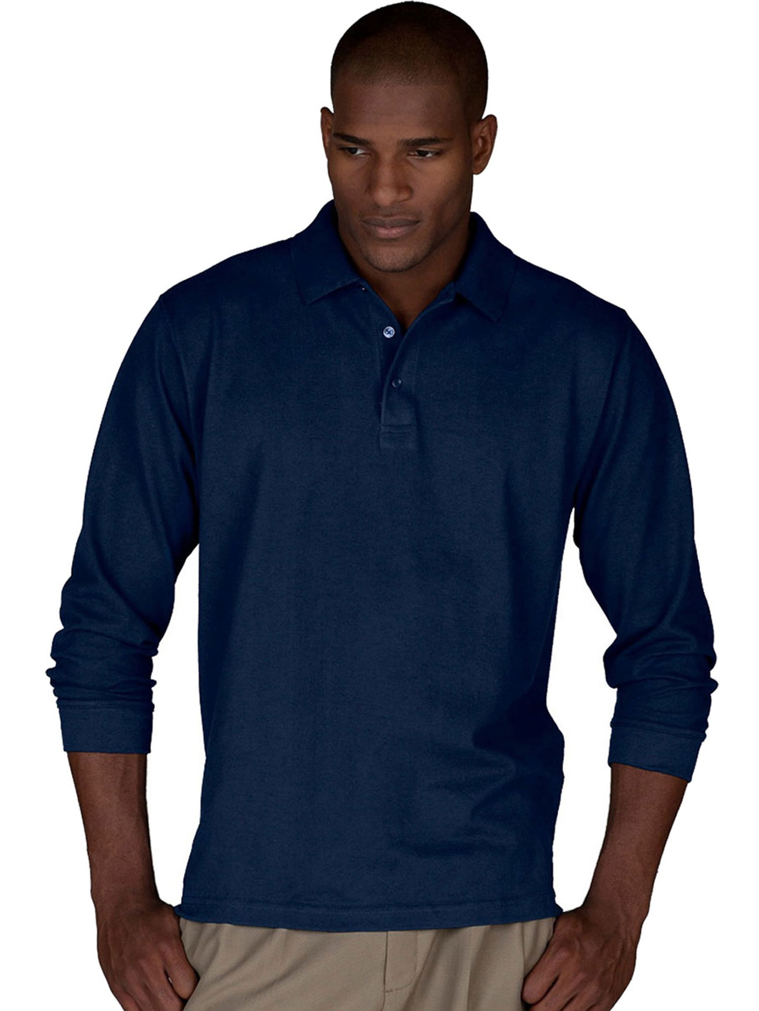 Ed Garments Men's Big And Tall Long Sleeve Wrinkle Resistant Polo Shirt ...