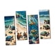 thumbnail image 3 of 4 piezas de arte de pared de tortuga marina, imágenes de playa, artesanías realistas, obras de arte modernas , decoración de pared para habitac, 3 of 9