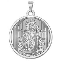 Mater Admirabilis Plain Border Religious Medal  - 2/3 inch Size of Dime, Sterling Silver