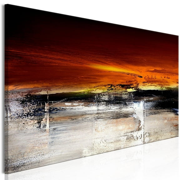 Tiptophomedecor Abstract Canvas Wall Art - Honey Landscape Narrow - Stretched & Framed Ready To Hang Art