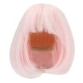 thumbnail image 1 of Peluca de muñeca con flequillo recto hasta los hombros, pelo corto, fibra suave, fácil de cortar para BJD 1/3, color rosa, 1 of 15