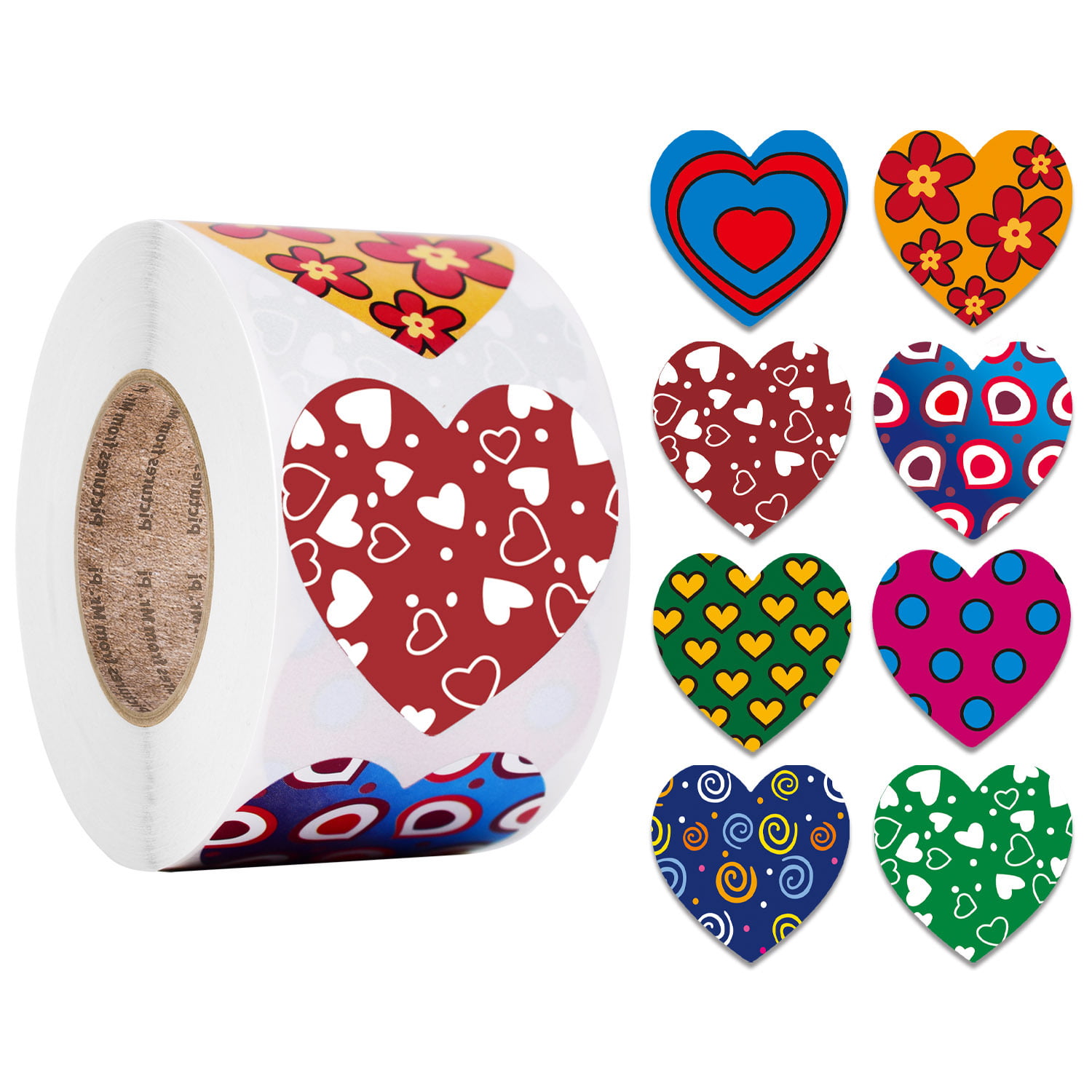 5 Sheets 420pcs Heart Labels, Colorful Reward Stickers For