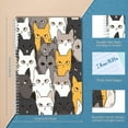thumbnail image 2 of Spiral Notebook,Double-Wire Spiral College Lined Journal Notebook for Study and Notes,100 Pages,5.71x 8.26 in - Cat Head Pattern with Diverse Expressions, 2 of 7