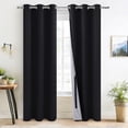 thumbnail image 3 of XWZO Black 100% Double Layer Blackout Curtains 84 Inches Long for Bedroom with Liner,Grommet Thermal Insulated Living Room Darkening Drapes with Tiebacks(Black,42"W x 84"L,2 Panels), 3 of 7