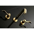 thumbnail image 2 of Kingston Brass KS8022DFL NuWave Two-Handle Wall Mount Roman Tub Faucet, Polished Brass, 2 of 7