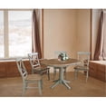 thumbnail image 3 of 36" Round Solid Wood Extension Dining Table With 4 Cross Back Chairs in Distressed Hickory/Stone by International Concepts, 3 of 9