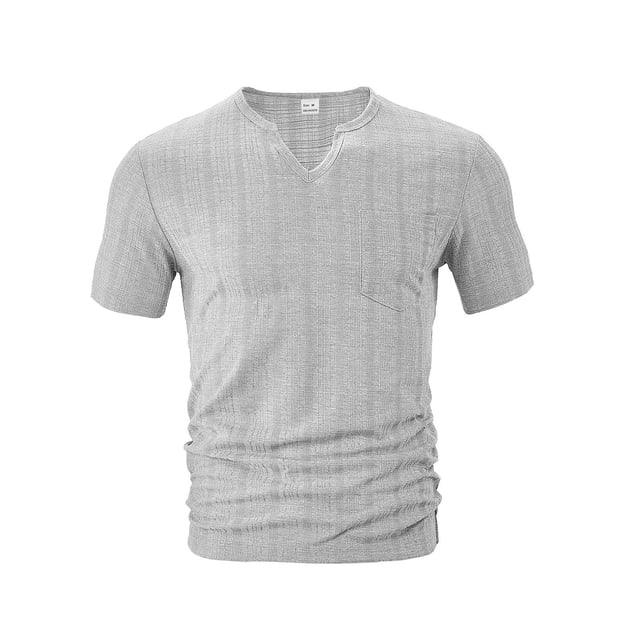 Camisetas de Manga Larga de los Hombres de Algodón Poliéster Mezcla Turndown Camisa de Cuello, Color Sólido Moda Casual Superior