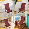 thumbnail image 5 of Millsilo 38" x 17" x 3" Indoor Tufted Rocking Chair Cushion & Seat Pad with Non-Slip Base & Secure Ties — Deep Red, 5 of 10