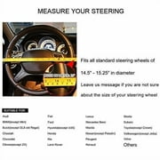 Valleycomfy Microfiber Leather Steering Wheel Cover Universal 15 inch (Black)