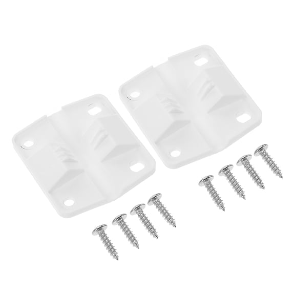 ROSENICE 2Set Cooler Hinge Set White Plastic for Chest Freezer and Cooler Accessories Repair Replacement 5.6x5x1.2in