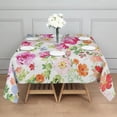 thumbnail image 3 of Pioneer Flower Floral Print Pattern Square Tablecloth,Waterproof Square Table Cover,Wipeable Spillproof Washable Table Cover for Home Kitchen Party Decor 60"x60"(152x152cm), 3 of 6