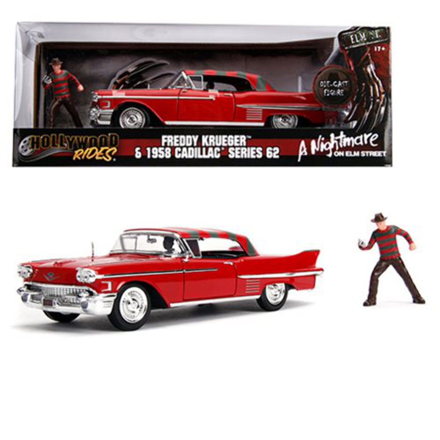 Jada Toys DC Comics Bombshells Batgirl, 1957 Chevy Corvette, Car, Die-cast Toy Car, Doors, Trunk & Bonnet For Opening, Includes Bat Girl Figure, 1:24 Scale, Purple/Gold