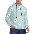 thumbnail image 2 of Pofeuu Daisies Flowers Print Mens Casual Hooded Collar Drawstring Hoodies Pullover Sweatshirts Casual Long Sleeve Shirts-4X-Large, 2 of 7