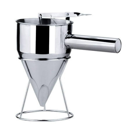 

OSLAMP Pancake Batter Dispenser 1200ml Stainless Steel Kitchen Baking Funnel Piston Funnel Dispenser with Stand for Cake Desserts Bakery Pancake Muffin Cupcakes Making Tool C49