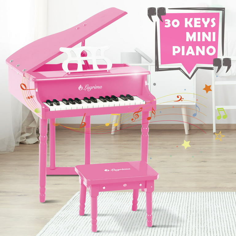 Hape Happy Grand Piano - Toddler Wooden Musical Instrument, Pink