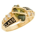 thumbnail image 2 of JackAni 10k Yellow Gold Simulated Peridot August Birthstone 2026 Class Graduation Ring - Size 10.75, 2 of 5