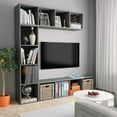 thumbnail image 4 of vidaXL 3 Piece Book/TV Cabinet Set Black 70.9"x11.8"x70.9", 4 of 36