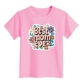 thumbnail image 4 of MEZZALL T-Shirts Filles Fête des Mères Manches Courtes Imprimé Lettre Mignon Col Rond Tee Enfants Hauts Décontractés Colorés Respirants Usage Quotidien 4-5 Ans, 4 of 4