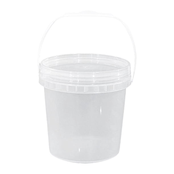Cubo de pintura, cubo de pintura, cubo de agua portátil de 5 l, contenedor de almacenamiento de alimentos con asa Claro
