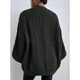 thumbnail image 5 of Women'S 2025 Autumn and Winter Oversized Cardigan Sweater Soft Knit Cardigan Front Button Coat Black L, 5 of 6