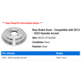 thumbnail image 2 of Rear Brake Drum - Compatible with 2013 - 2022 Hyundai Accent 2014 2015 2016 2017 2018 2019 2020 2021, 2 of 2