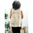 thumbnail image 5 of Women's Plus Size Summer Open Front Hippie Crochet Bikini Cover Up Sleeveless Draped Shawl Cardigan Vest, Beige, XX-Large/XXX-Large, 5 of 6
