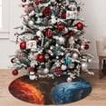 thumbnail image 5 of Yiaed Red And Blue Fire Dragon F Print Christmas Tree Skirt , Tree SkirtsTree Mat for Christmas Winter Holiday Indoor Decorations-48", 5 of 7