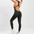 thumbnail image 5 of Women's Crisscross Backless Sports Romper Long Sleeve Yoga Jumpsuit L-XL, 5 of 7