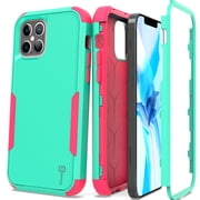 CoverON Apple iPhone 12 Case / iPhone 12 Pro Case (6.1"), Military Grade Heavy Duty Full Body Tri-Layer Rugged Cover, Mint Teal Pink