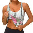 thumbnail image 3 of Balery Vintage Wood with Floral Sujetadores deportivos con espalda cruzada para mujer, acolchados, sin costuras, de alto impacto, ideales para yoga, gimnasio, entrenamiento y fitness.-XX-Large, 3 of 8