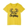 thumbnail image 4 of Odeerbi Toddler Boys Girls Christmas T-shirt Christmas Print Casual Short Sleeve Tops Shirt Toddler Clothes Yellow, 4 of 4