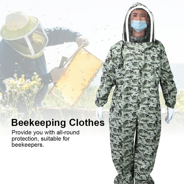 Double Zippers Bee Suit Beekeeping Protective Clothes with Gloves for Beekeeper