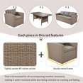 thumbnail image 2 of 4 Pieces Sectional Couch, Conversation Set Wicker Furniture Sofa Set with Grey Cushions, Outdoor Patio Furniture Set with Storage Table for Indoor and Outdoor, Gray, 2 of 7