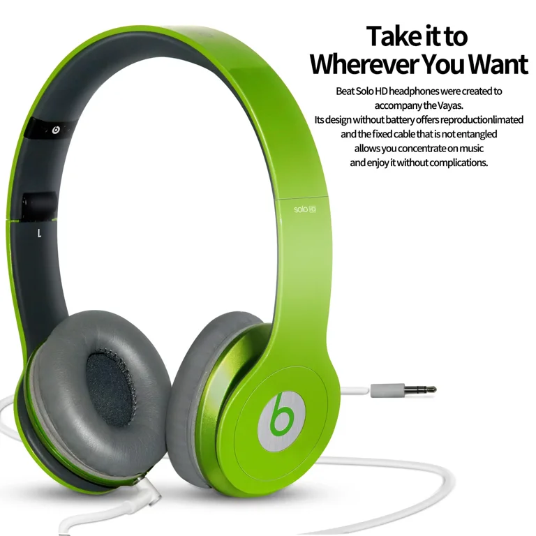 Restored Beats by Dr. Dre Solo HD On Ear Headphones with Mic Remote Control on Cable Green Refurbished Walmart